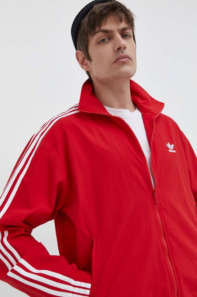 adidas Originals bluza Adicolor Woven Firebird Track Top męska kolor czerwony wzorzysta IT2495