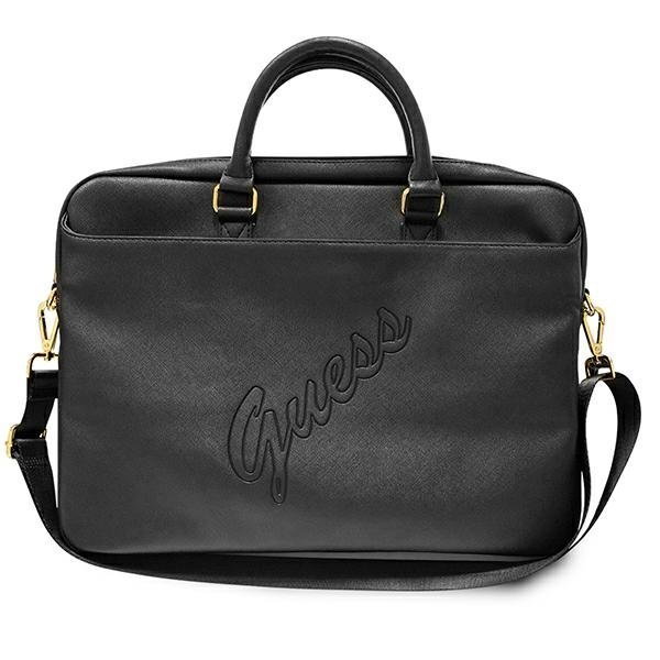 Guess Torba GUCB15PUSASBK 16" czarny/black Saffiano Script