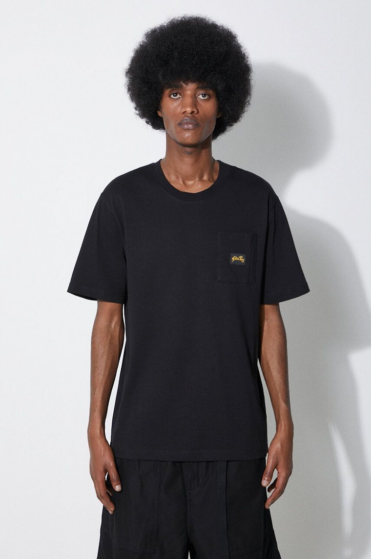 Stan Ray t-shirt bawełniany Patch Pocket T-Shirt męski kolor czarny gładki SS2400367
