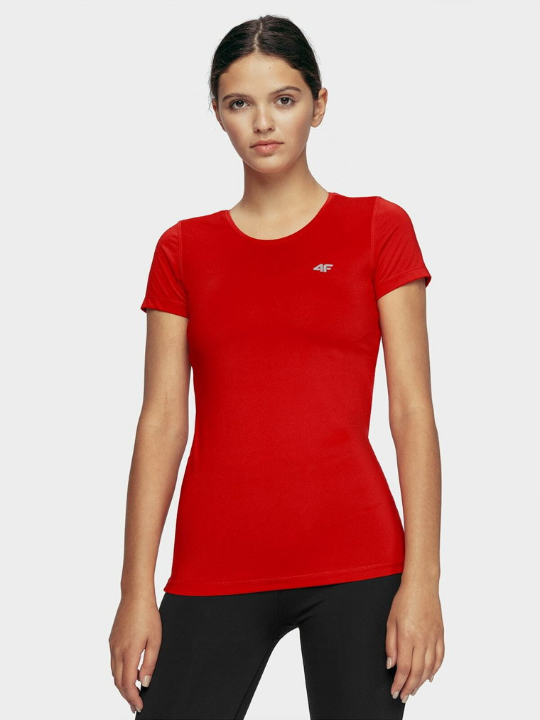 Koszulka treningowa regular szybkoschnąca damska - czerwona