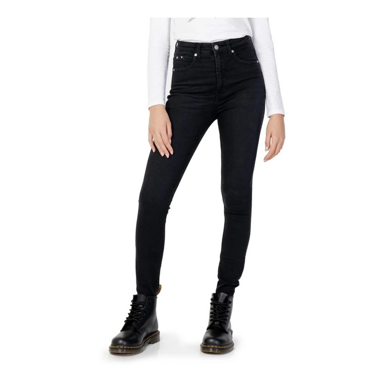 Czarne Jeansy z Zapięciem na Zamek Calvin Klein Jeans