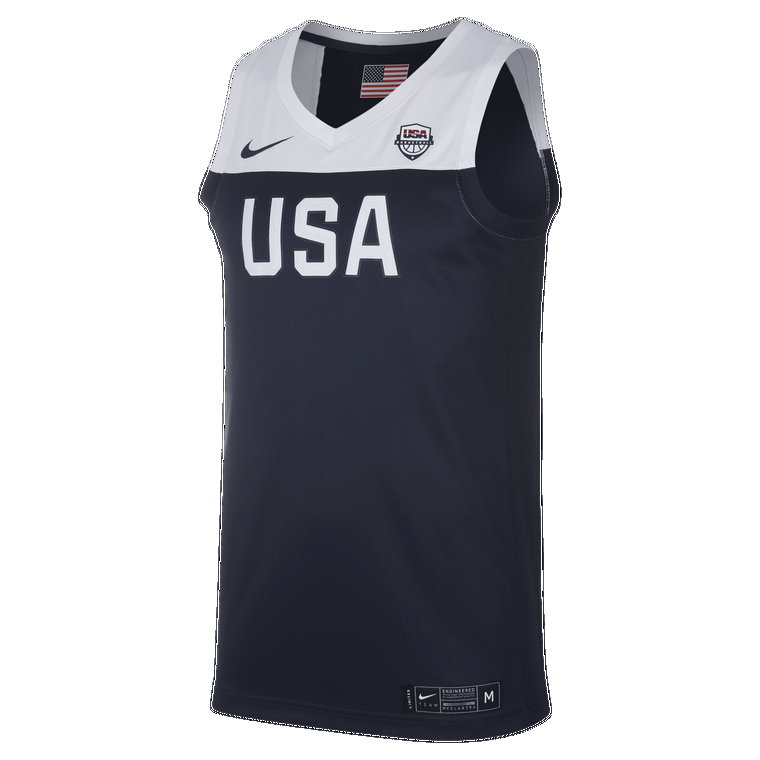 Męska koszulka do koszykówki USA Nike (wersja wyjazdowa) - Niebieski