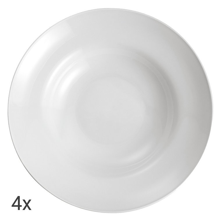 Talerz do makaronu z porcelany MG Home Rome, 4 szt., 27 cm, biały