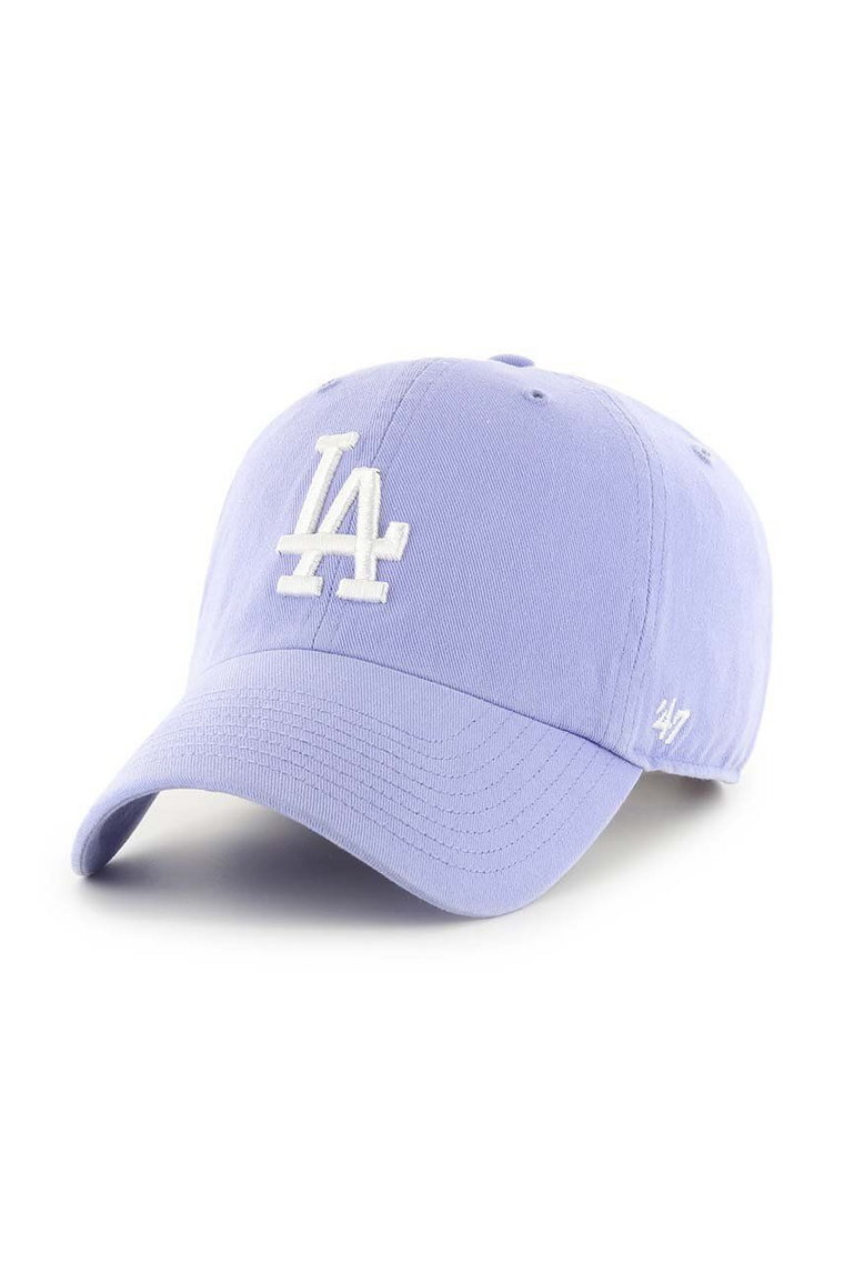 47brand czapka z daszkiem bawełniana MLB Los Angeles Dodgers kolor fioletowy z aplikacją  B-RGW12GWS-LVB