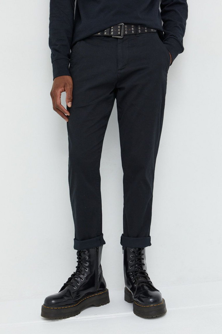 Abercrombie & Fitch spodnie męskie kolor czarny w fasonie chinos