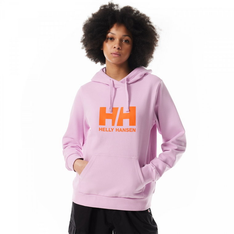 Damska bluza dresowa nierozpinana z kapturem Helly Hansen HH Logo Hoodie 2.0 - fioletowa