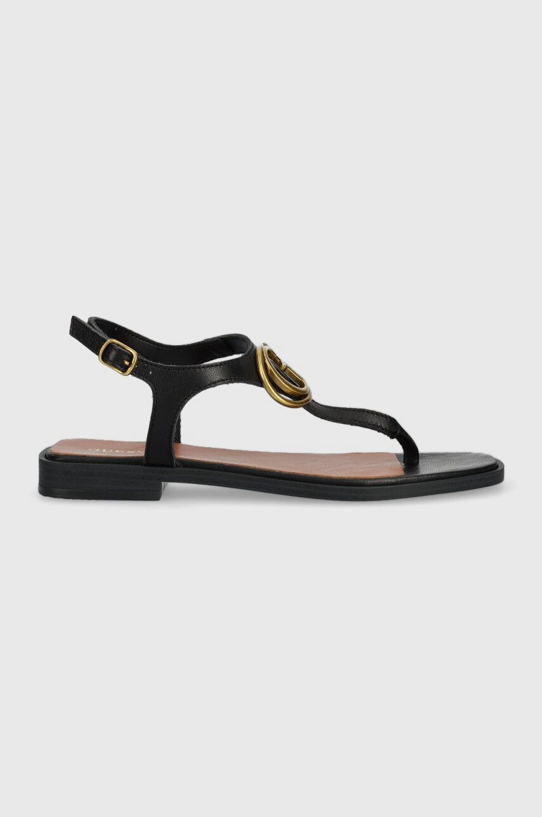 Guess sandały skórzane MIRY damskie kolor czarny FL6MRY LEA21