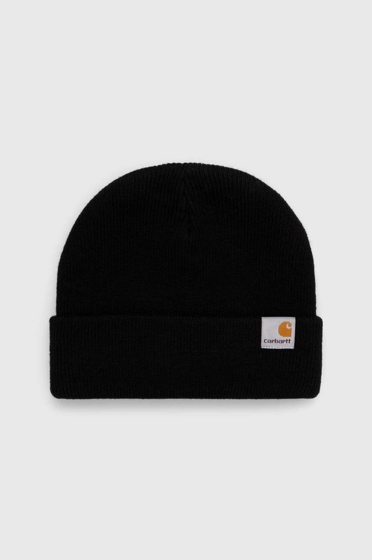 Carhartt WIP czapka Stratus Hat Low kolor czarny z grubej dzianiny I025741.89XX