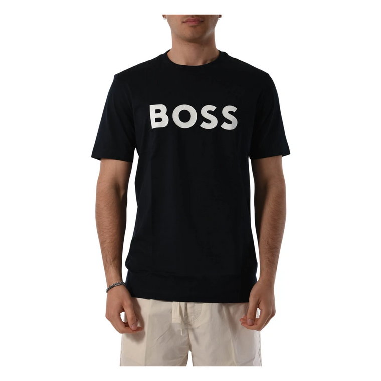 Bawełniany T-shirt z Logo na Przodzie Hugo Boss