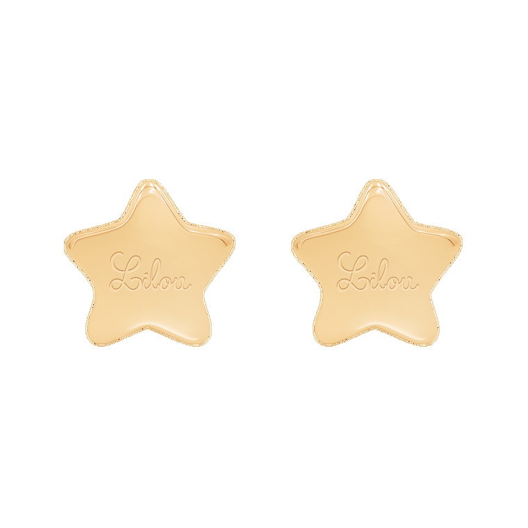 Kolczyki gwiazdki pozłacane z logo Lilou