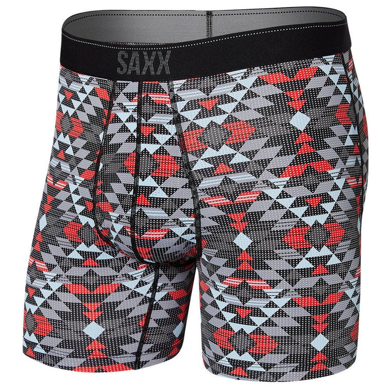 Bokserki męskie trekkingowe / sportowe z rozporkiem SAXX QUEST Boxer Brief Fly trójkąty  grafitowe