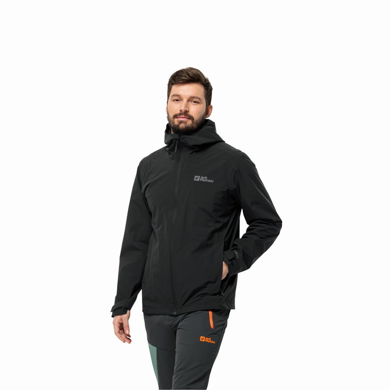 Męska kurtka przeciwdeszczowa Jack Wolfskin ROBURY 2L JKT M black - S