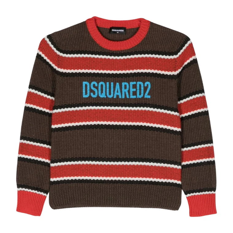 Brązowy Sweter z Włóczki Dsquared2