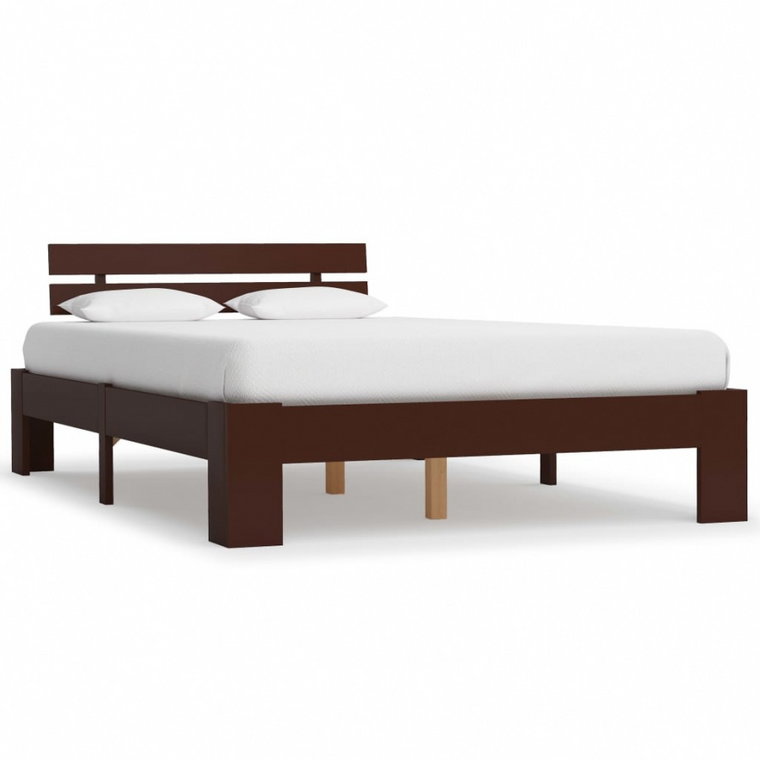 Rama łóżka, ciemnobrązowa, lite drewno sosnowe, 140 x 200 cm kod: V-283175