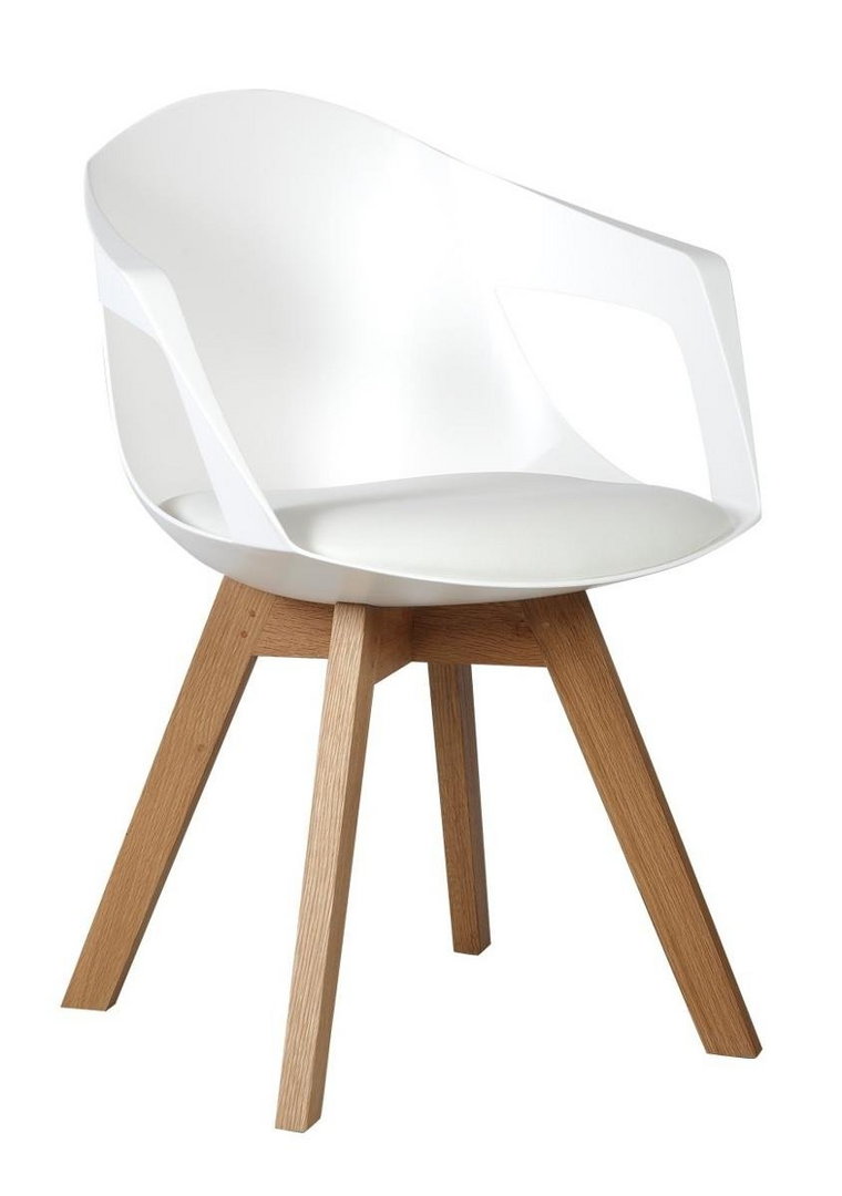 Krzesło MIA HOME Holey Arm, brązowo-białe, 82x58x58 cm