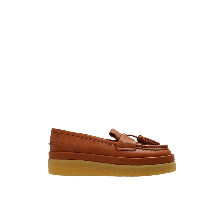 Jamie Loafers, Brązowe Platformowe Loafersy Chloé