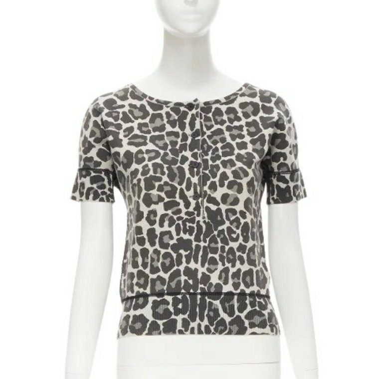 Leopardowy T-shirt z Bawełny - Używany Projektant Bottega Veneta Vintage