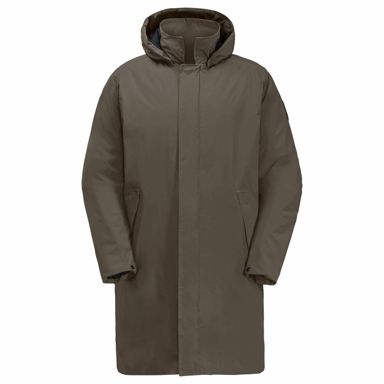 Męski płaszcz przeiwdeszczowy Jack Wolfskin KOENIGSBAU COAT M cold coffee - XXL