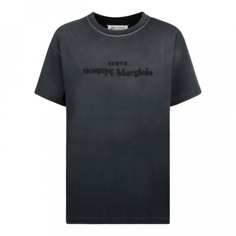 Czarna Koszulka z Logo Maison Margiela