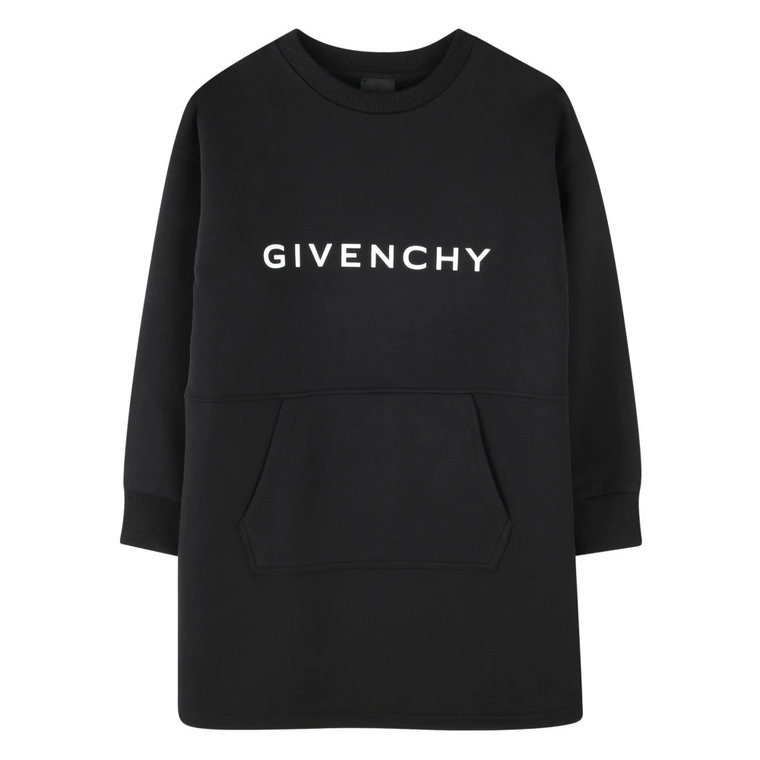 Dzieci Czarna Sukienka Panelowy Design Givenchy