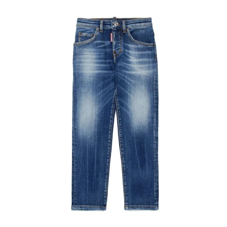 Straight Jeans w Średnim Niebieskim Denimie Dsquared2