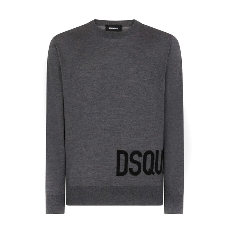 Szare Swetry Męskie Aw23 Dsquared2