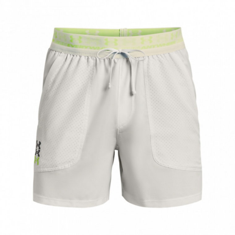 Męskie spodenki do biegania Under Armour UA RUN ANYWHERE SHORT - białe