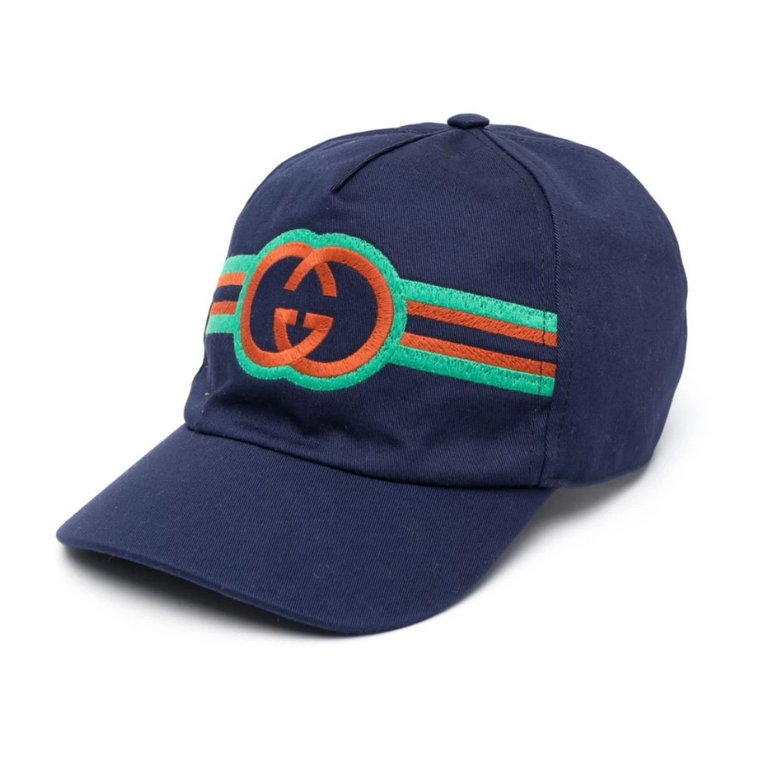 Niebieski Dziecięcy Kapelusz Baseballowy z Logo GG Gucci