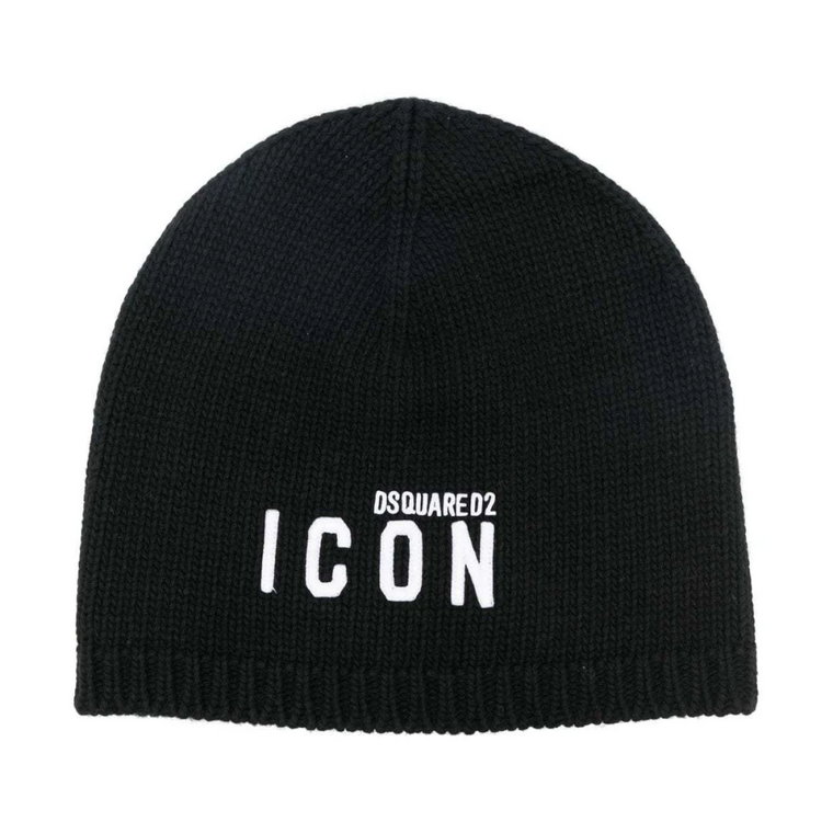 Czarna czapka z logo Icon Dsquared2