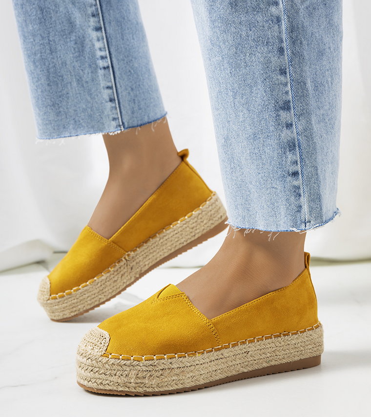 Musztardowe espadryle damskie Rhianne