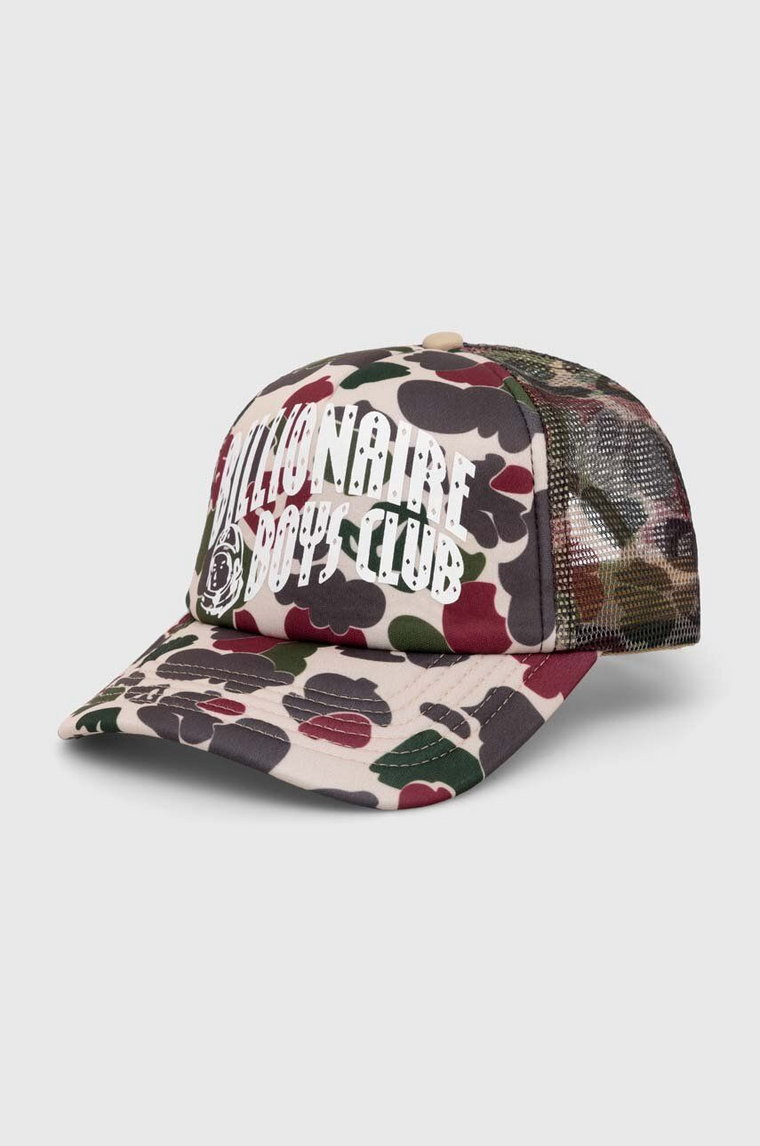 Billionaire Boys Club czapka z daszkiem Duck Camo Arch Logo Trucker kolor zielony wzorzysta B23452