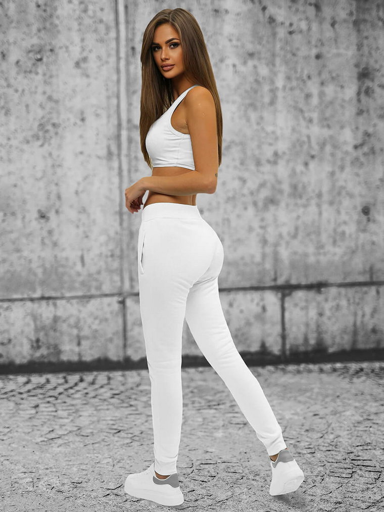 Spodnie dresowe damskie białe OZONEE JS/CK01Z