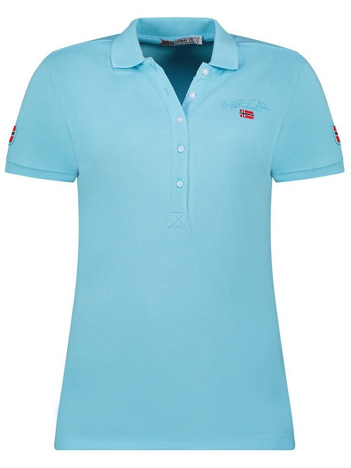 Geographical Norway Koszulka polo "Kely" w kolorze błękitnym