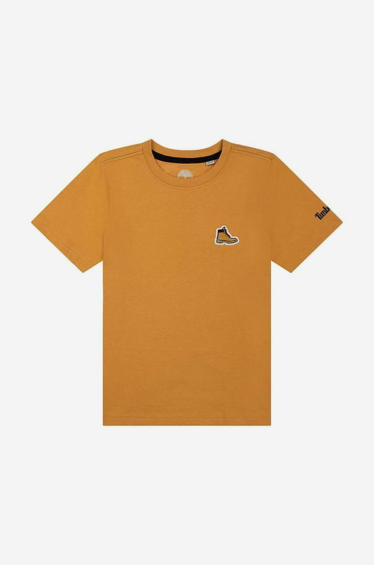 Timberland t-shirt bawełniany dziecięcy Short Sleeves Tee-shirt kolor pomarańczowy gładki