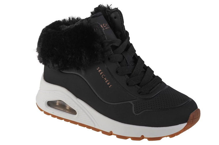 Skechers Uno - Fall Air 310539L-BLK, Dla dziewczynki, Czarne, buty zimowe, skóra syntetyczna, rozmiar: 29