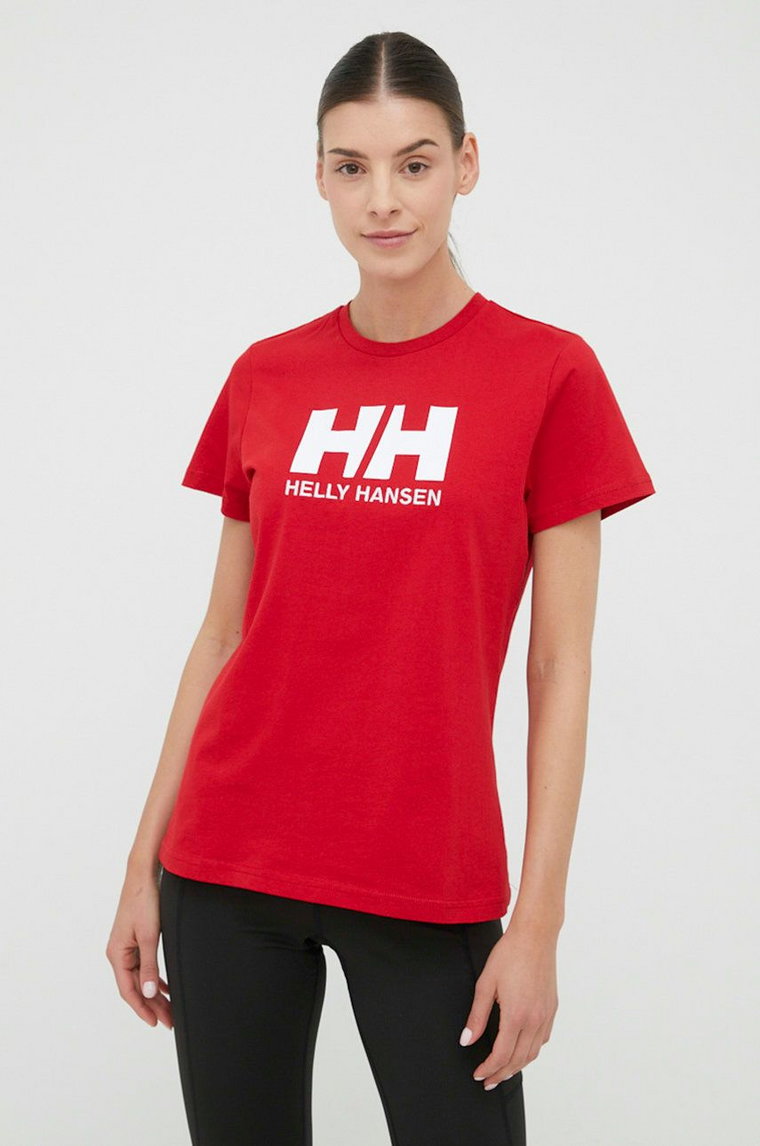 Helly Hansen t-shirt bawełniany kolor czerwony 34112-001