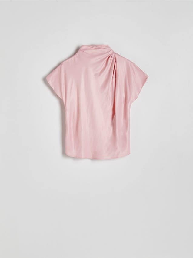 Reserved - Bluzka z wiskozy - pastelowy róż