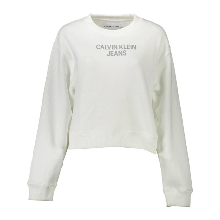Biała bluza damskie z nadrukiem logo Calvin Klein