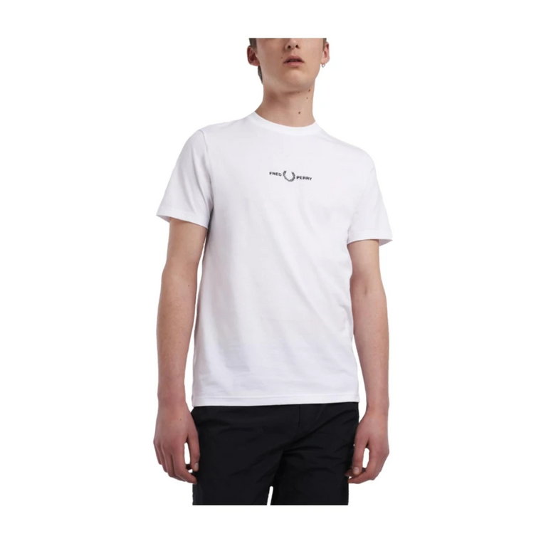 Haftowany T-shirt z grafiką Fred Perry