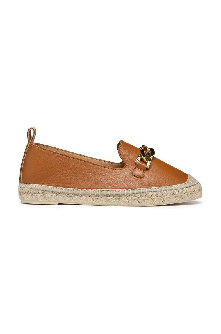 Geox espadryle skórzane D LAMPEDUSA A kolor brązowy D36V0A00085C6001