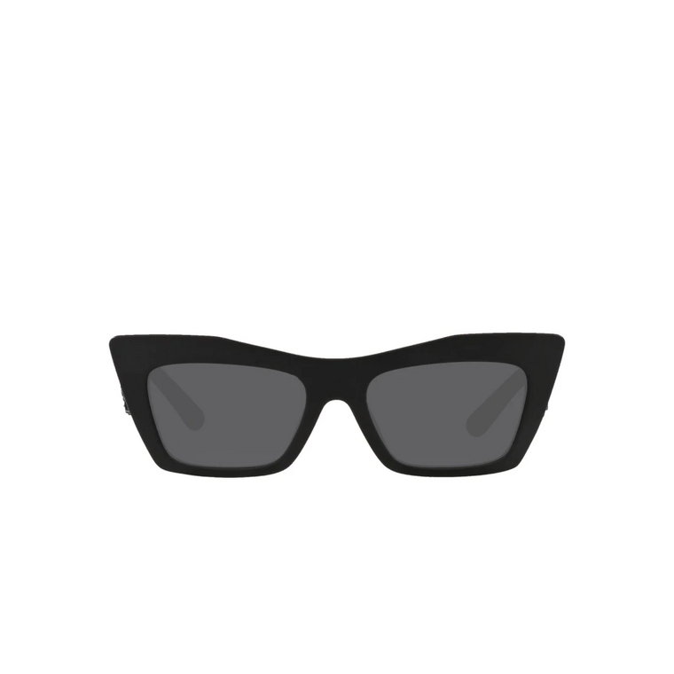 Matowe Czarne Okulary Kocie Oczy ze Srebrnym Lustrem Dolce & Gabbana