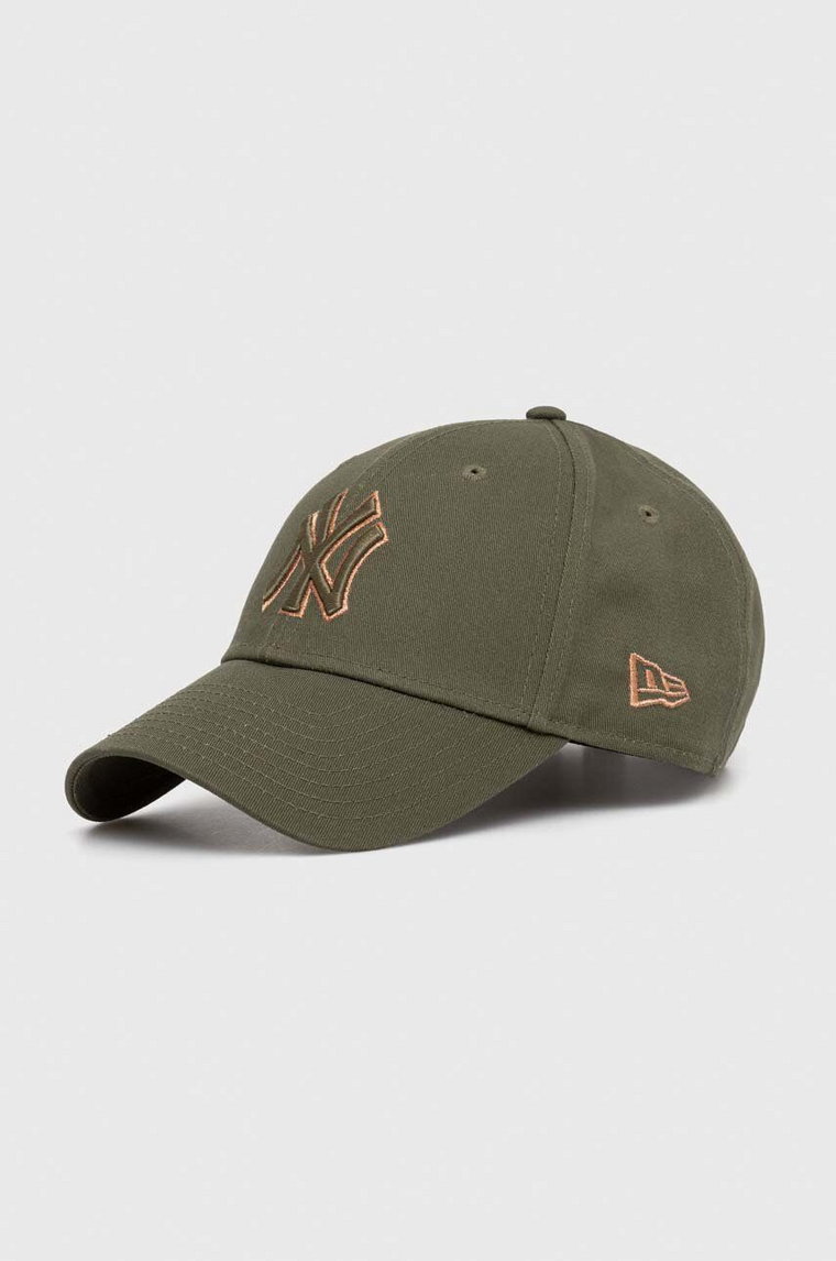 New Era czapka z daszkiem bawełniana kolor zielony z aplikacją NEW YORK YANKEES