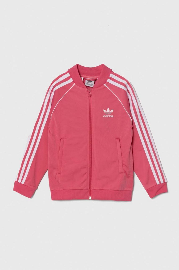 adidas Originals bluza dziecięca kolor różowy z aplikacją