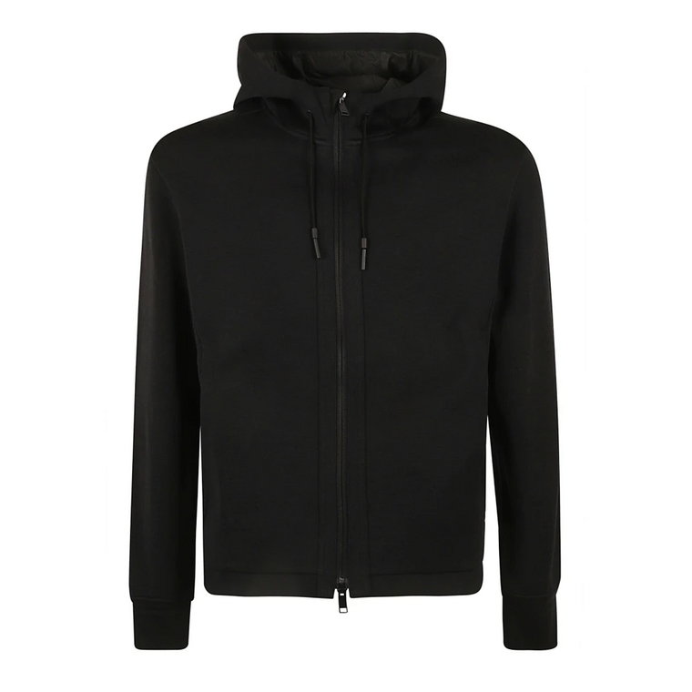 Czarne Swetry High Performance Hoodie Z Zegna