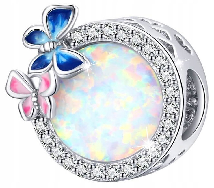 Charms Kryształ Zawieszka Charms Opal Srebro 925