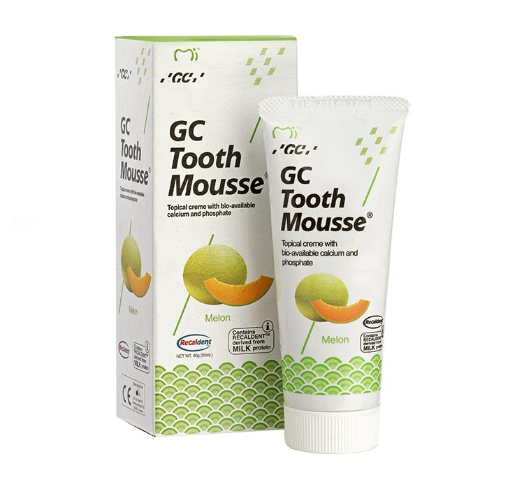 GC TOOTH MOUSSE SZKLIWO W PŁYNIE PASTA BEZ FLUORU MELON 35ML