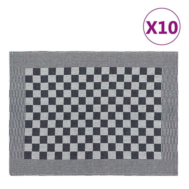 Ręczniki kuchenne, 10 szt., czarno-białe, 50x70 cm