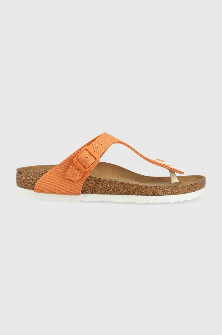 Birkenstock japonki Gizeh damskie kolor pomarańczowy na płaskim obcasie 1025560