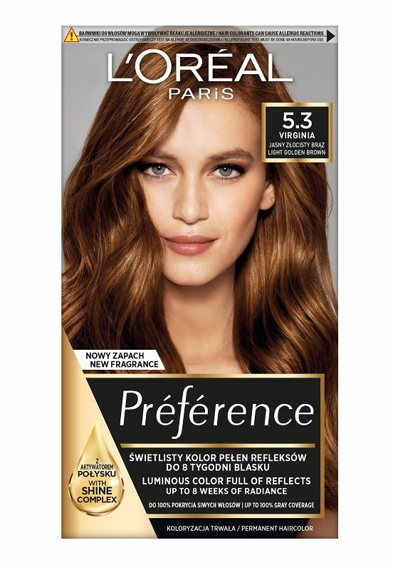 LOréal Preference Farba do włosów G5.3 Jasny Brąz Złocisty