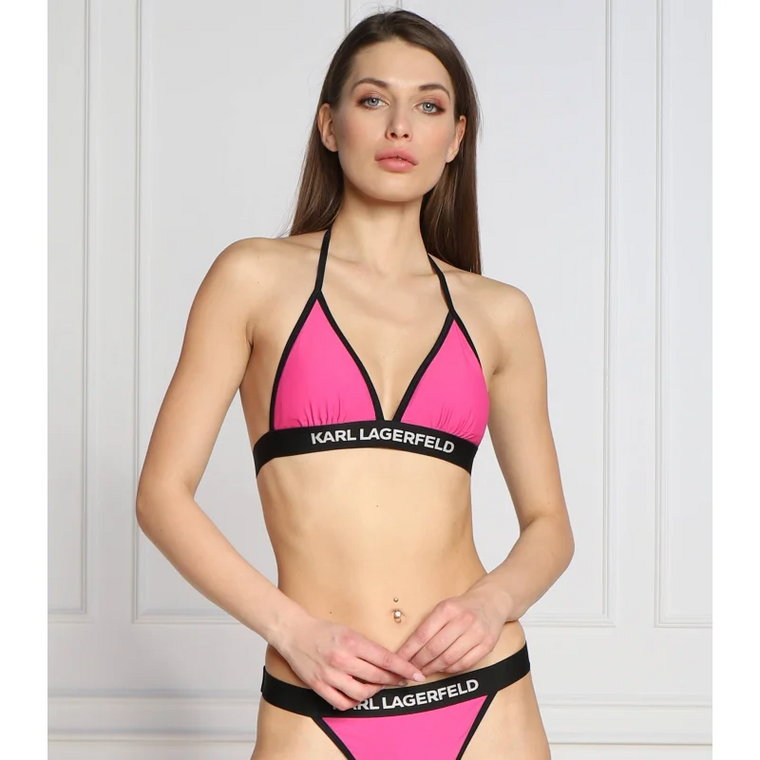 Karl Lagerfeld Góra od bikini triangle w/ logo elastic